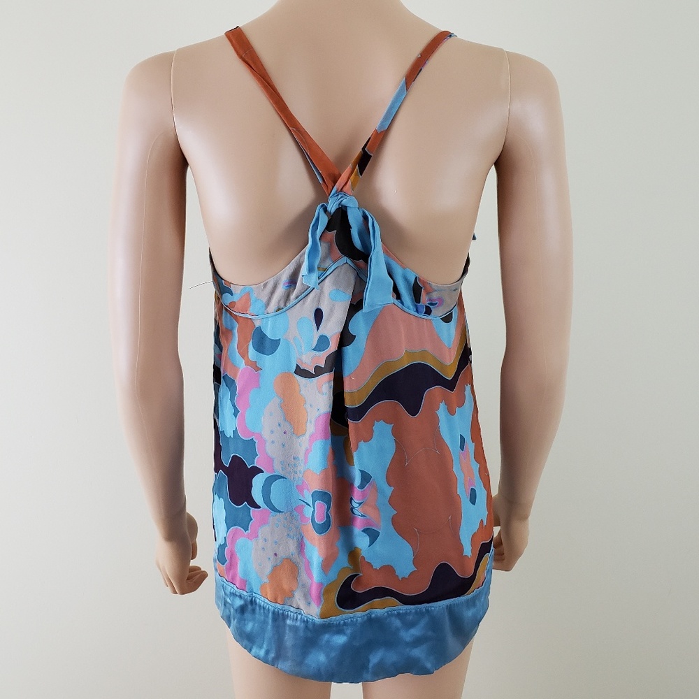 Diane Von Furstenberg Silk Racerback Tank Size 4 - Picture 3 of 6